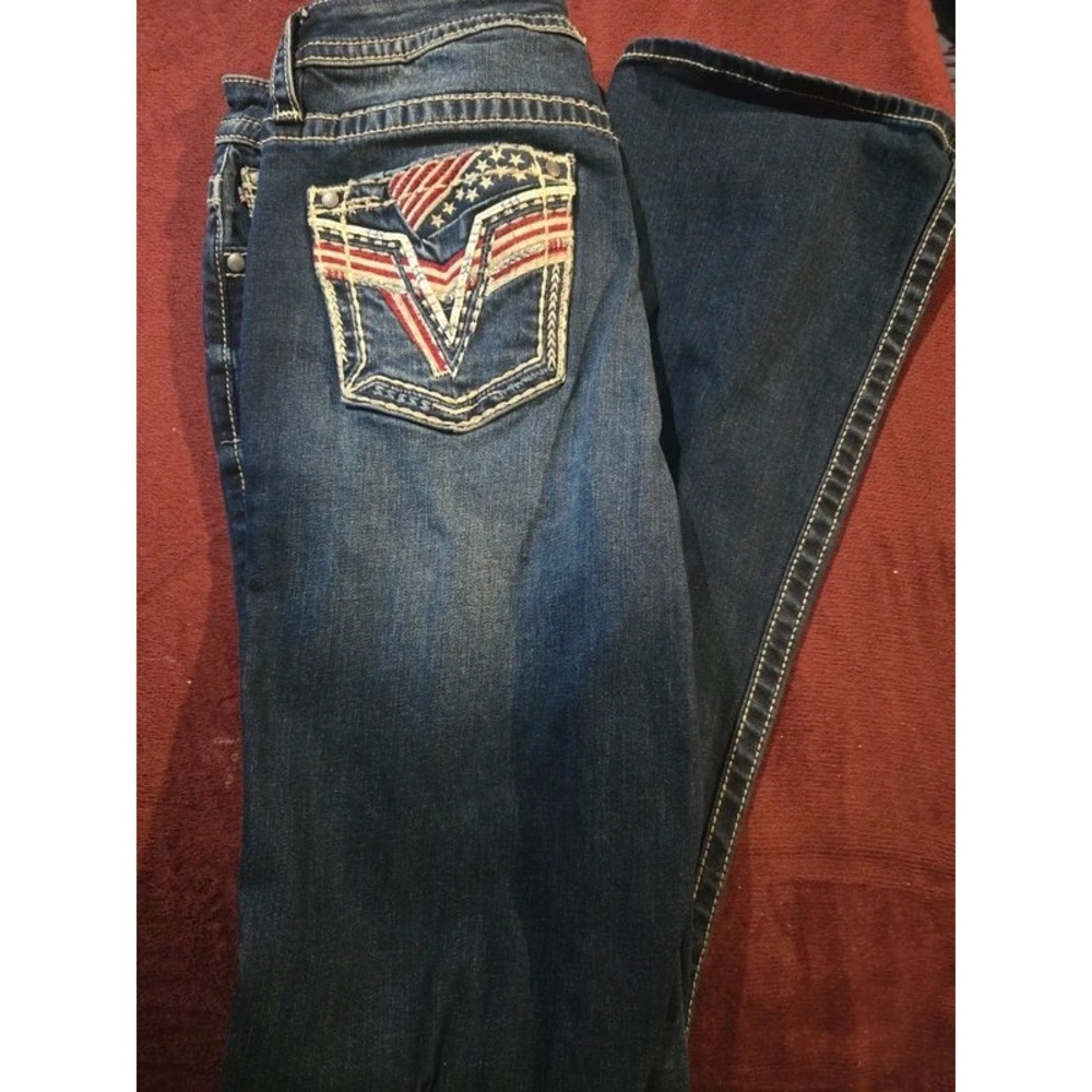 Vigoss Bootcut Jeans Womens 12 Dark Wash Good American Fllag 33 x 32